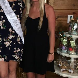 Black BCBG Halter Neck Dress With Pleats